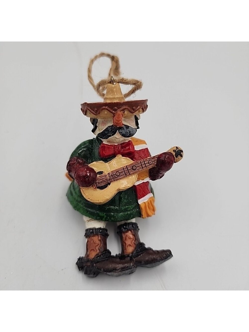 Sombrero w/Guitar Christmas Ornament Western Cowboy Rodeo Southwest Hing Legs